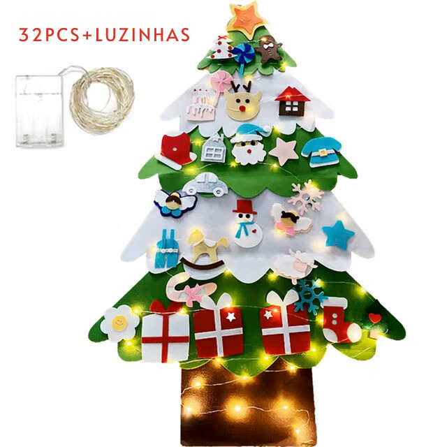 Kit Árvore de Natal com Enfeites e Luzes LED