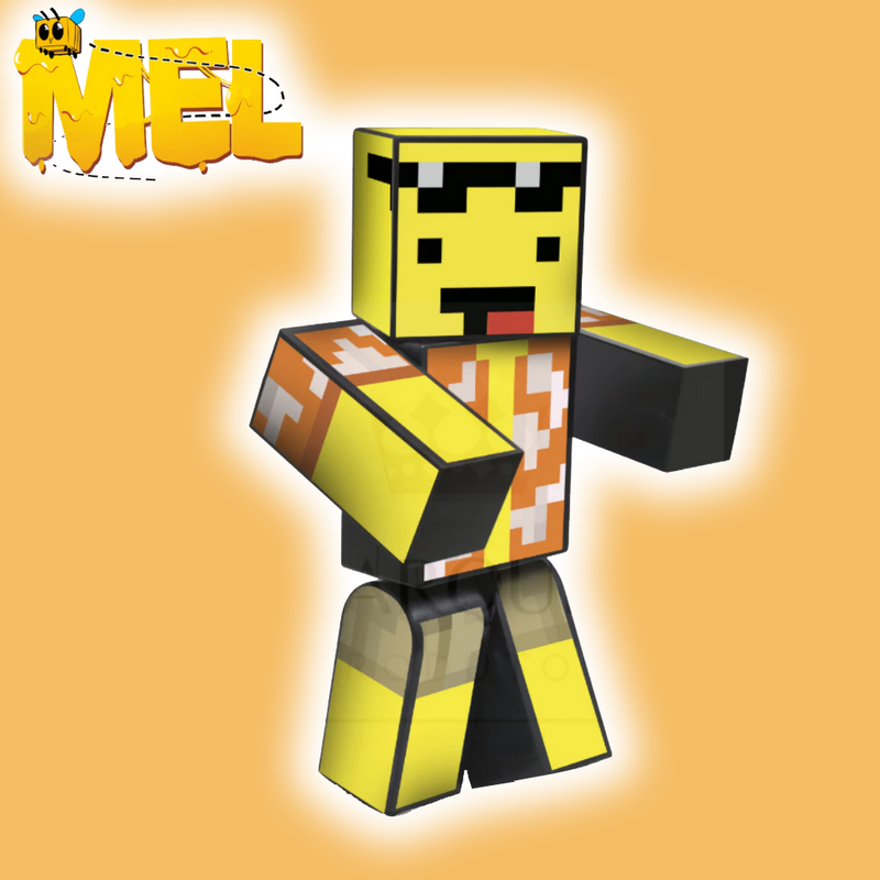 Boneco Minecraft Mel 25cm - Doçura em Bloco!