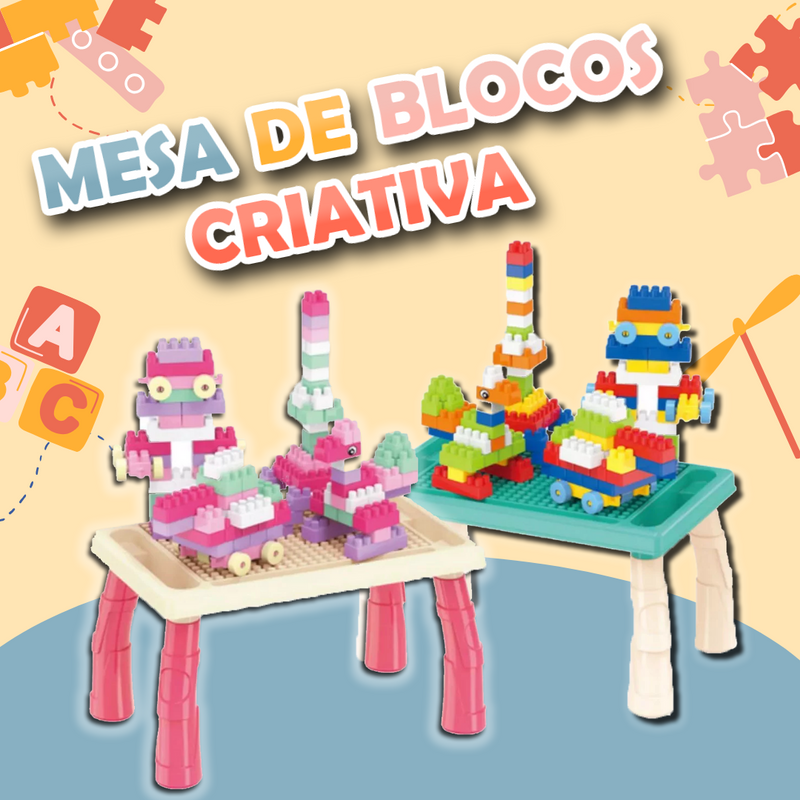 Mesa de Blocos de Montar Infantil Educativa - Desperte a Criação!